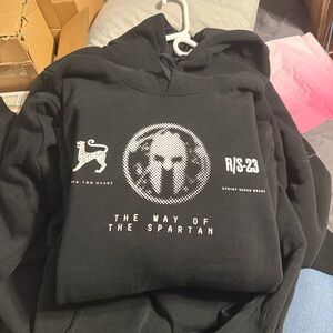 Black Hoodie with Spartan Graphic